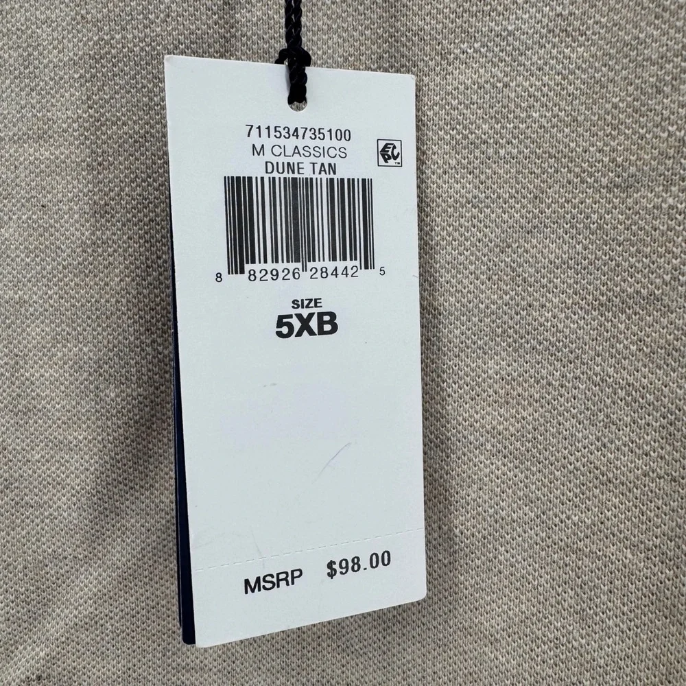 Polo Ralph Lauren Mens 5XB Dune Tan Cotton Pique Short Sleeve Polo Shirt‎ NEW